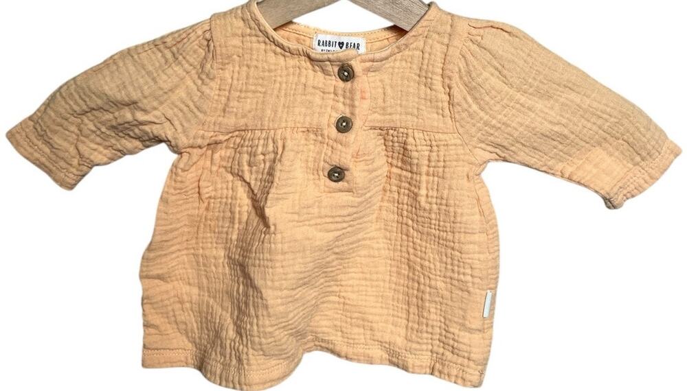 Rabbit Bear By Emily & Oliver 0-3M Orange Baby Shirt